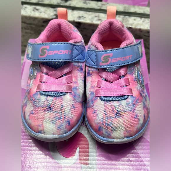 Skechers Sport Girls Blue Pink Clowdia Sneakers - Picture 5 of 8